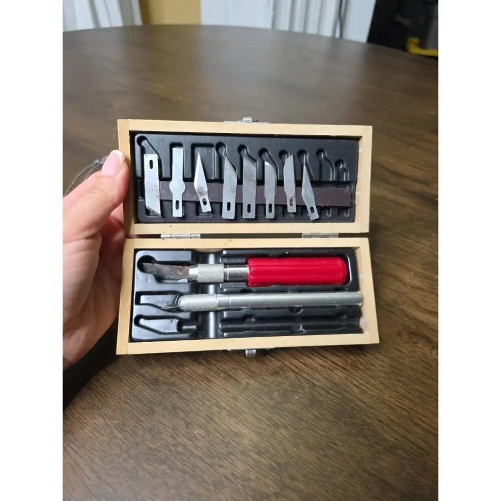 Vintage X-ACTO Knife Tool Set In Wooden‎ Box complete